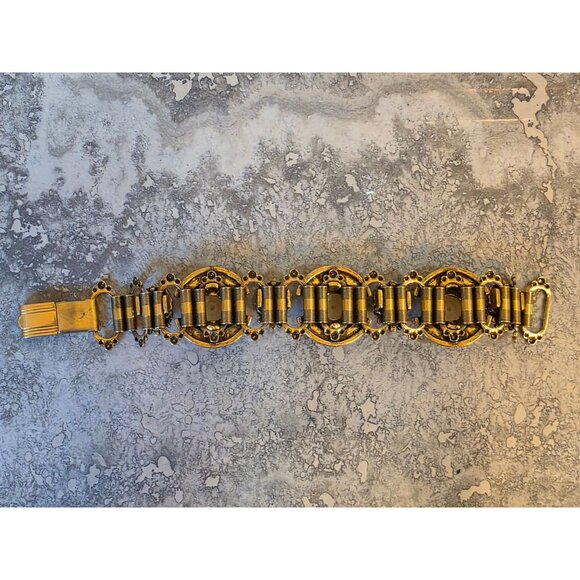 Antique Book Chain Bracelet With‎ Faux Pearl Accents - Picture 3 of 7